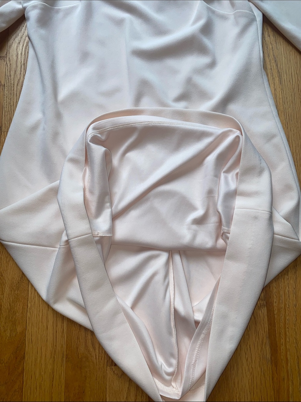Calvin Klein Blush Pink Long-Sleeve Tie-Neck Shift Dress - Picture 6 of 8